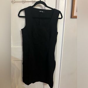 DKNY black work dress with side zippers